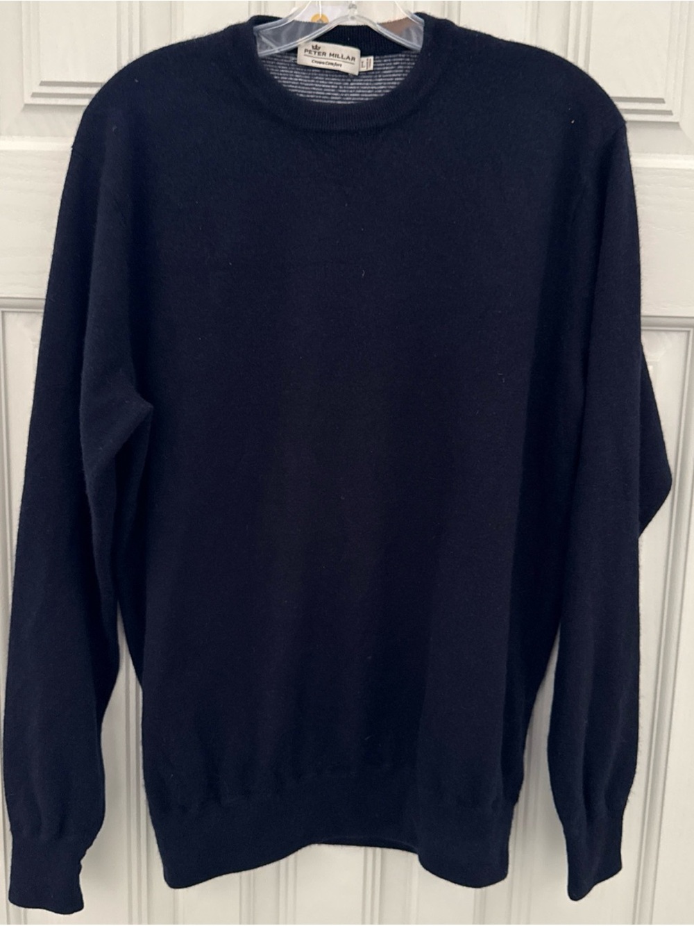 Peter Millar Sweater Men's Size L Cashmere Golf Navy Blue Crew High Quality. Nic